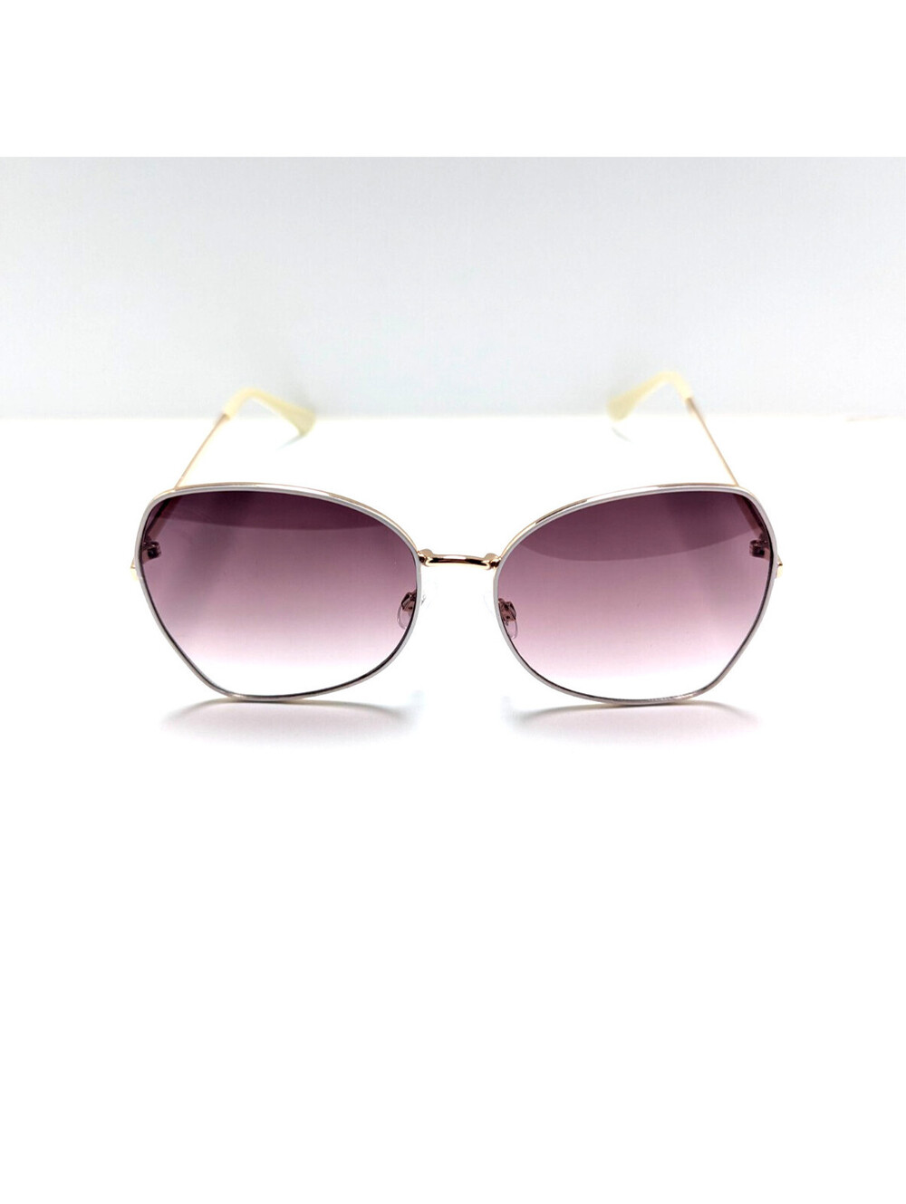 Casual Purple Gradient Lens Gold Oversized Geometric Women's Fashion Sunglasses
